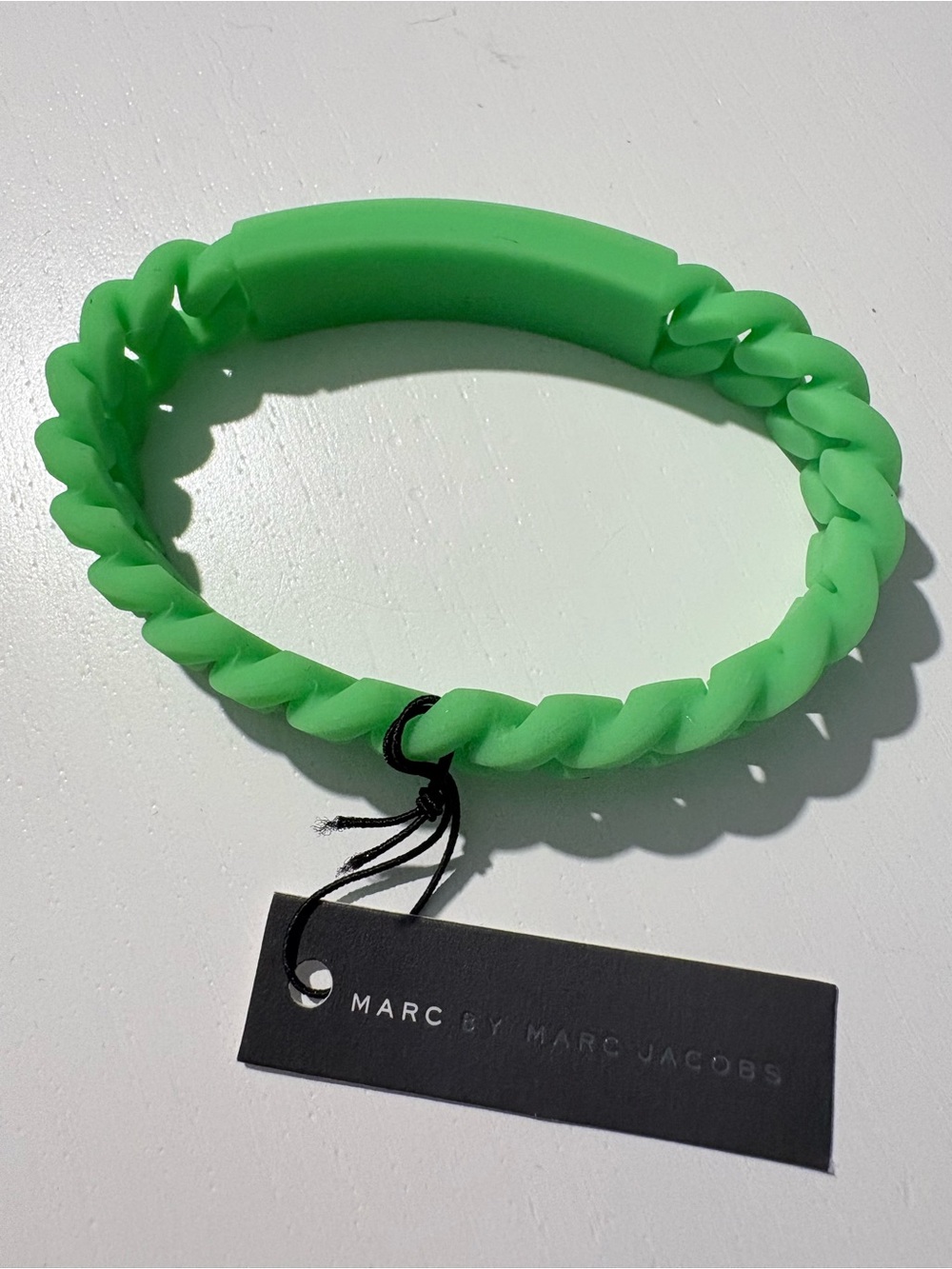 Marc by Marc Jacobs Bright Toucan Green Silicone Chain Bracelet
